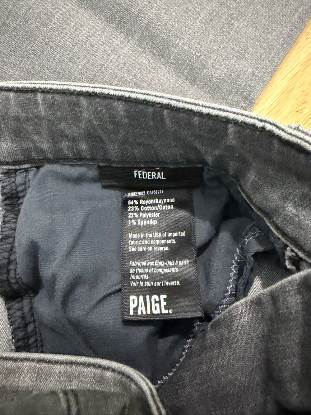 PAIGE Federal Gray Jeans - Picture 5 of 5